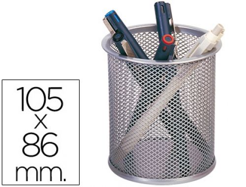 Porta lapis q-connect redondo metalico de rede prata , Q-connect , 24221 , 5705831008465
